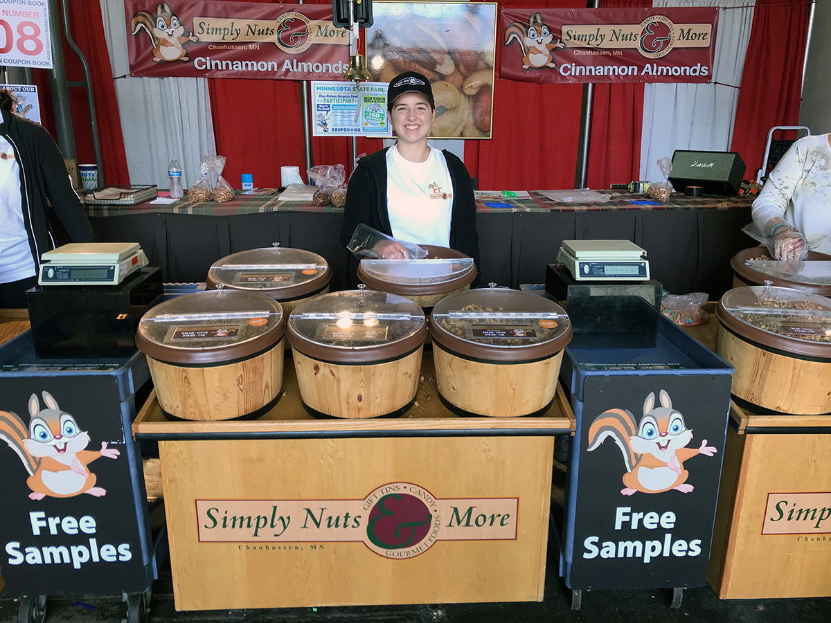 Simply Nuts booth at the MN State Fair